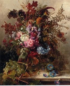 Floral, beautiful classical still life of flowers.075, unknow artist